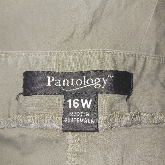 Pantology Womens 16W Olive Green Utility Bermuda Shorts Patch Pockets Casual - Picture 5 of 5